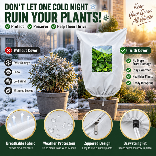 🔥 ❄️ Last Day Buy 2 Get 2 Free 🌿 Winter Plant Frost Protection Covers for Pots & Trees 🌱❄️