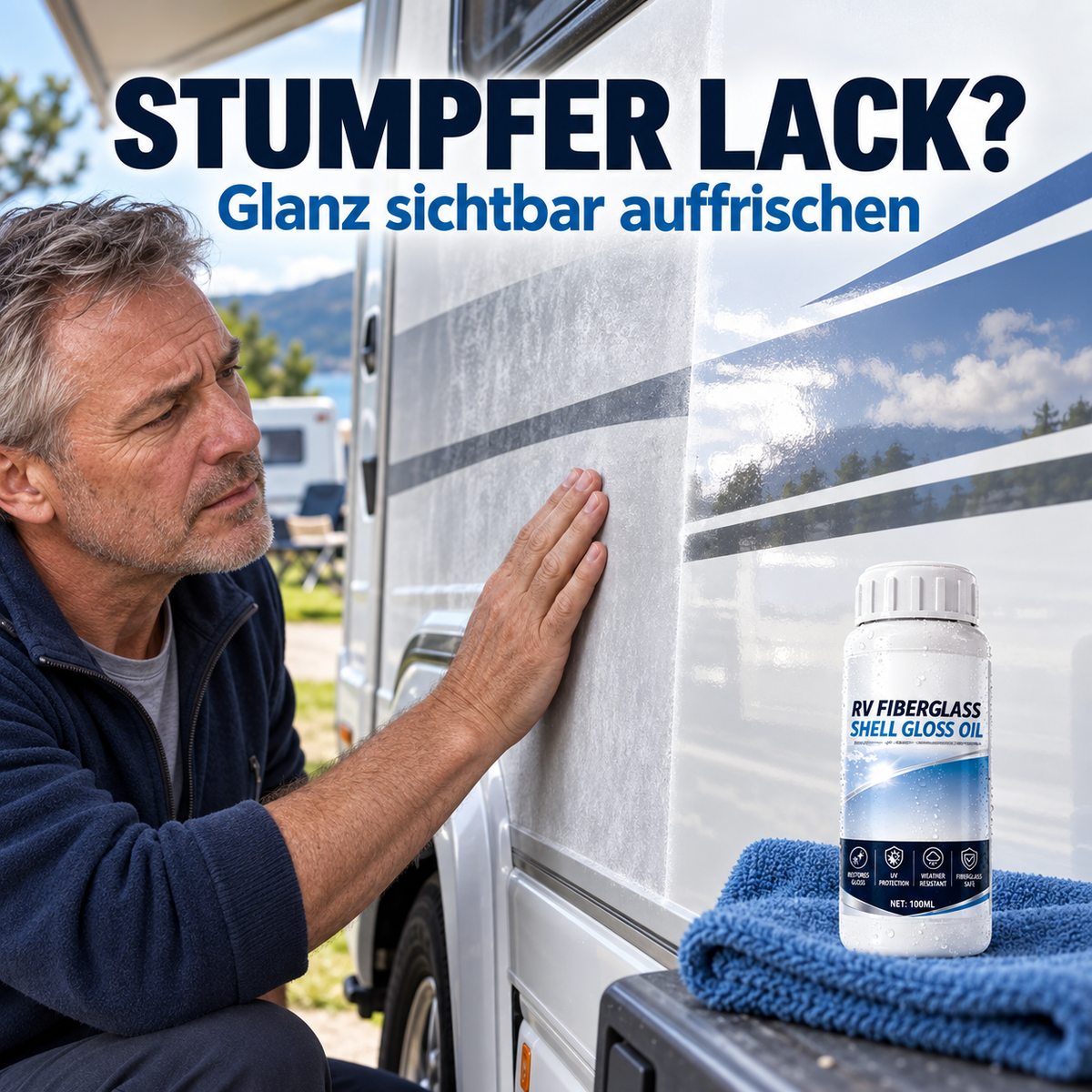 🔥 50% OFF 🚐 Fiberglass Gloss Restorer for RVs, Boats & Trailers – with UV & Weather Protection