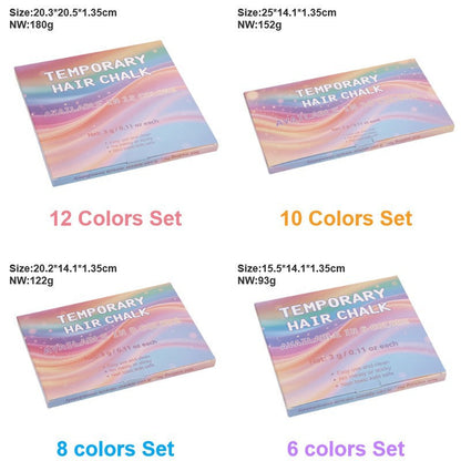 💥 LAST DAY 49% OFF-Washable Temporary Hair Chalk Set, Non-Toxic Kids Hair Color Chalk, Matte Fluorescent Pearl Hair Dye for Halloween Party Cosplay