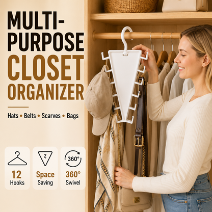 🔥 LAST DAY — BUY 2 GET 1 FREE! 12-Hook V-Shaped Closet Organizer — 9PCS ONLY $39.99