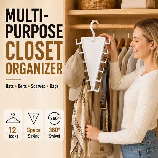 🔥 LAST DAY — BUY 2 GET 1 FREE! 12-Hook V-Shaped Closet Organizer — 9PCS ONLY $39.99