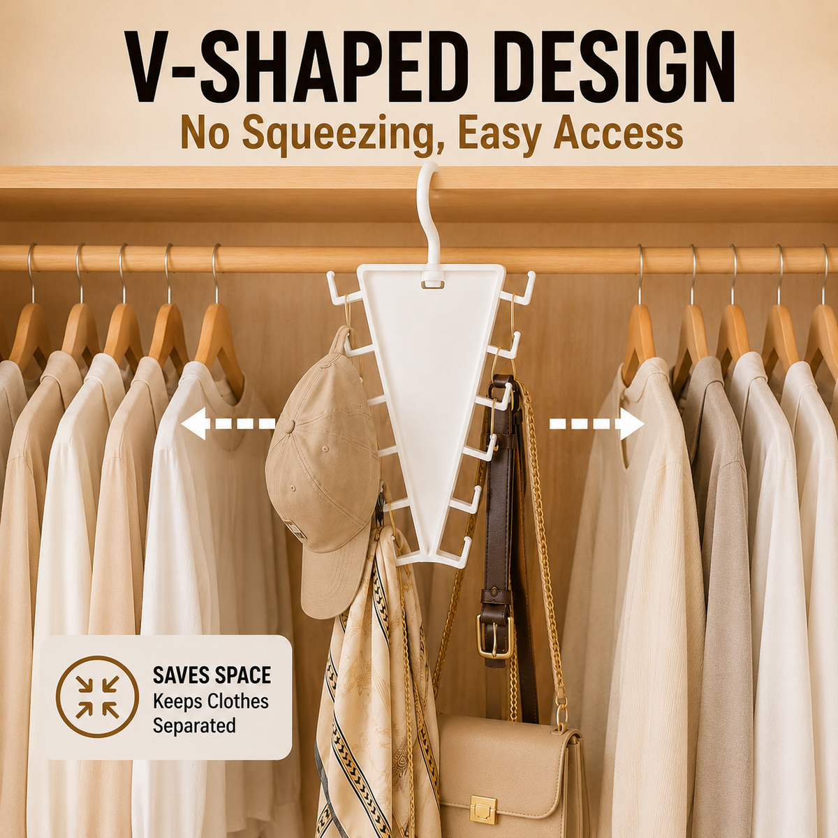 🔥 LAST DAY — BUY 2 GET 1 FREE! 12-Hook V-Shaped Closet Organizer — 9PCS ONLY $39.99