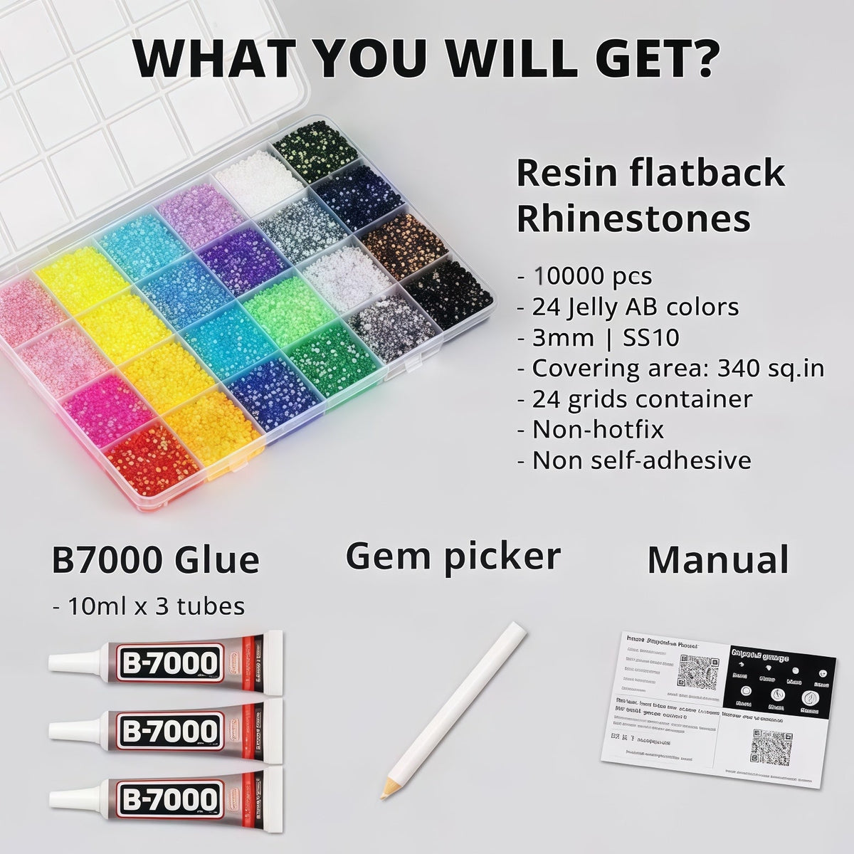 Rhinestone Bedazzling Kit- 40 Colors, Approx. 25KPieces