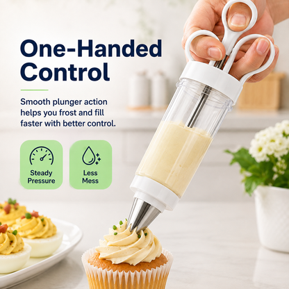 🔥 LAST DAY — BUY 1 GET 1 FREE 🎂 Stainless Steel Cake Decorating Gun Kit — $22.99