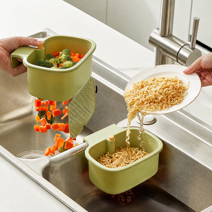 Hanging Sink Strainer Basket with Push-Release Bottom