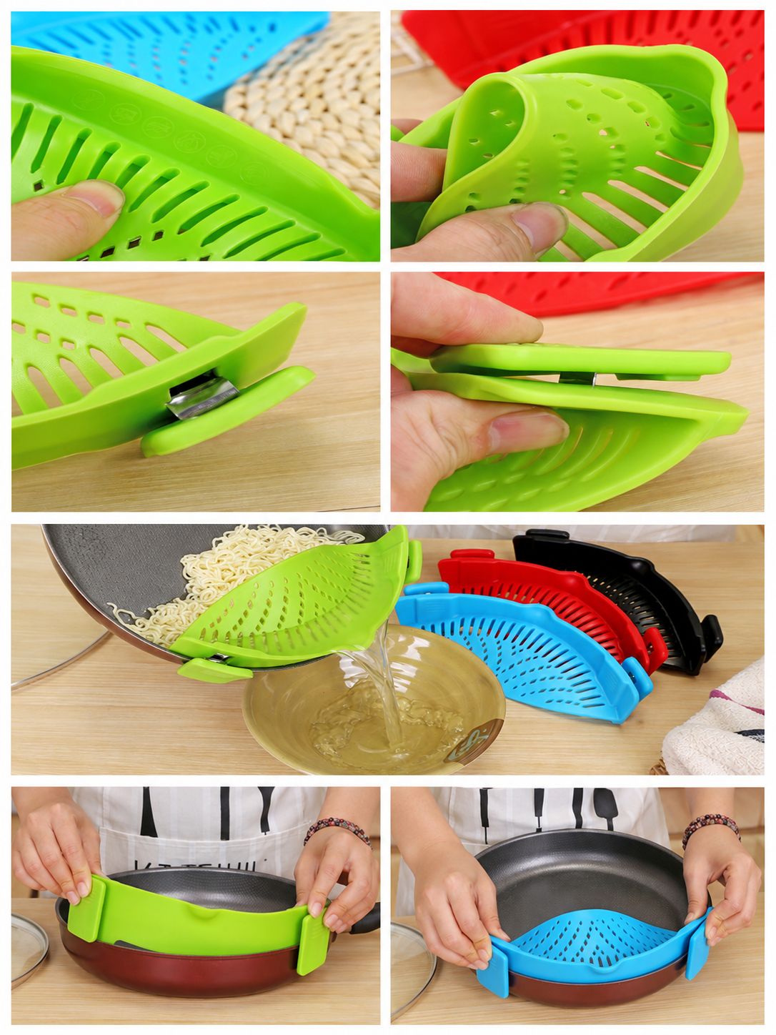 CLIP-ON SILICONE POT STRAINER