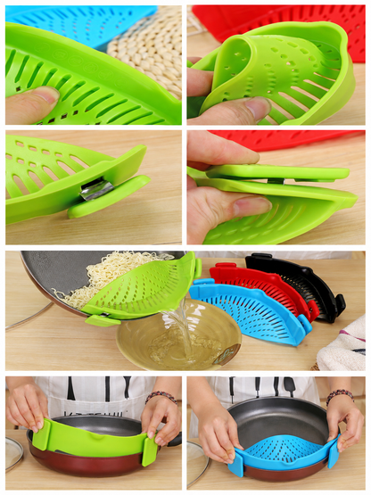 CLIP-ON SILICONE POT STRAINER