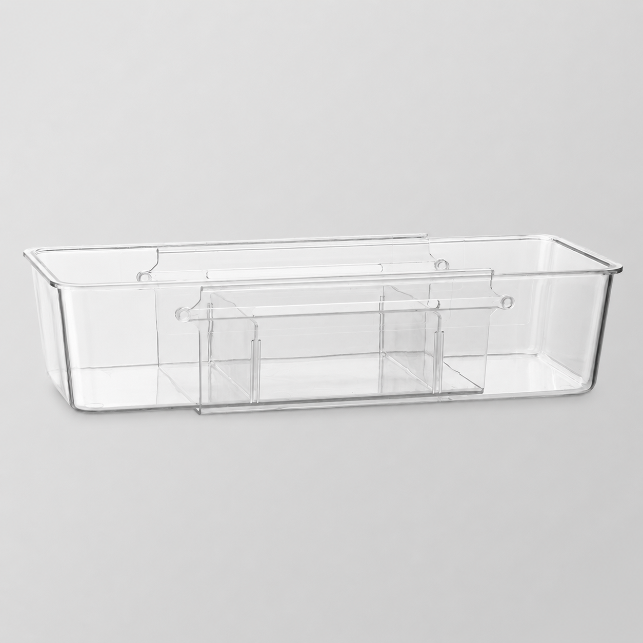 Expandable Clear Drawer Organizer with Adjustable Dividers