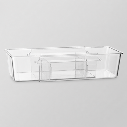 Expandable Clear Drawer Organizer with Adjustable Dividers