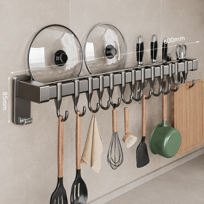 No-Drill Wall-Mounted Kitchen Utensil Rack