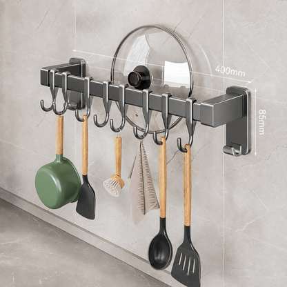 No-Drill Wall-Mounted Kitchen Utensil Rack
