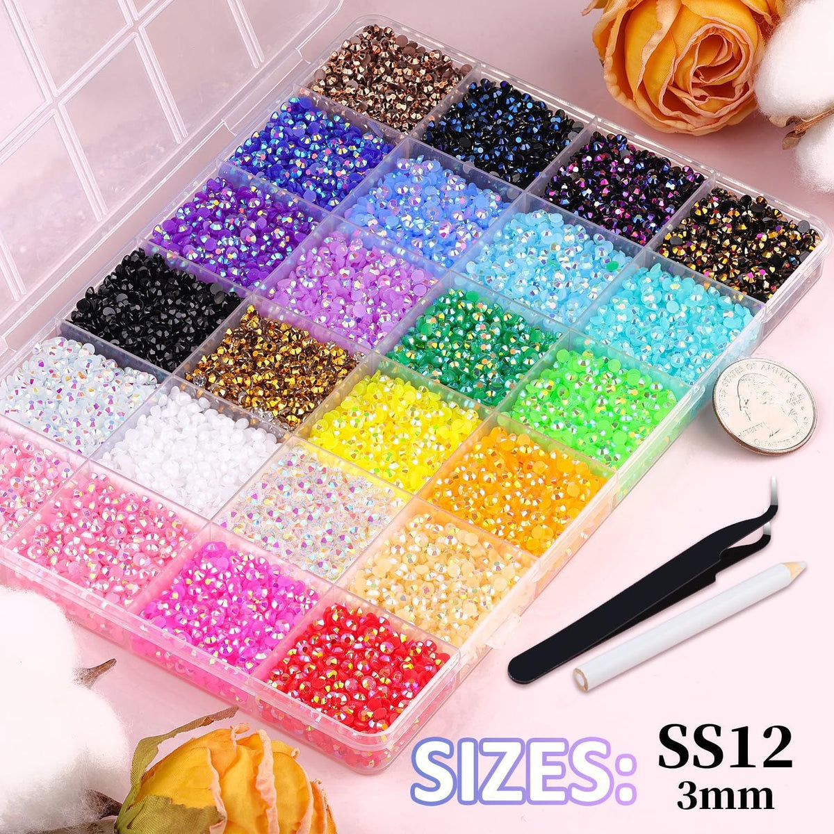 Rhinestone Bedazzling Kit- 40 Colors, Approx. 25KPieces