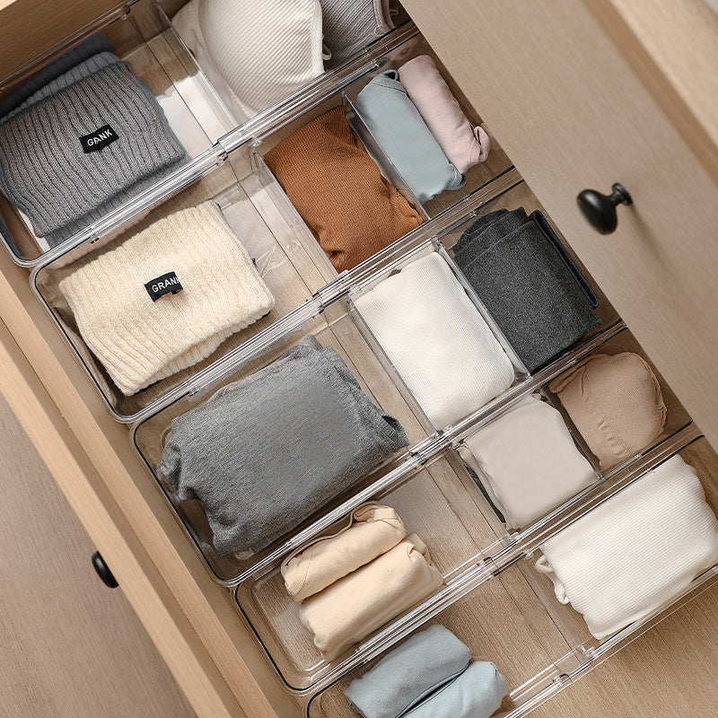 Expandable Clear Drawer Organizer with Adjustable Dividers