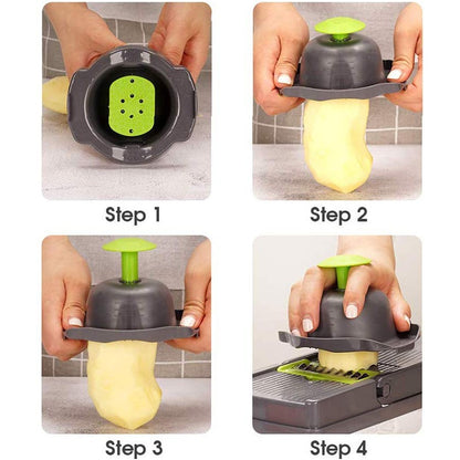 MULTI-FUNCTION VEGETABLE CHOPPER & SLICER  SLICE. DICE. SHRED. CHOP. ALL WITH ONE KITCHEN TOOL.