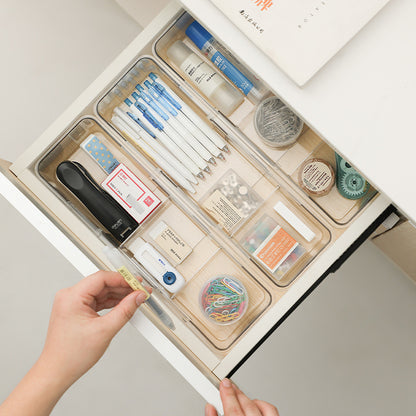 Expandable Clear Drawer Organizer with Adjustable Dividers
