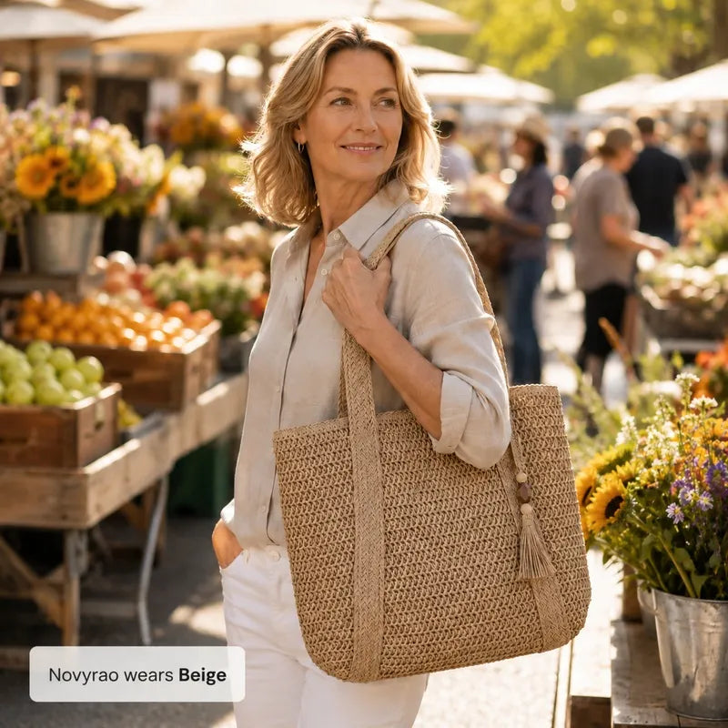 Woven Fringe Large CapacityStraw Tote