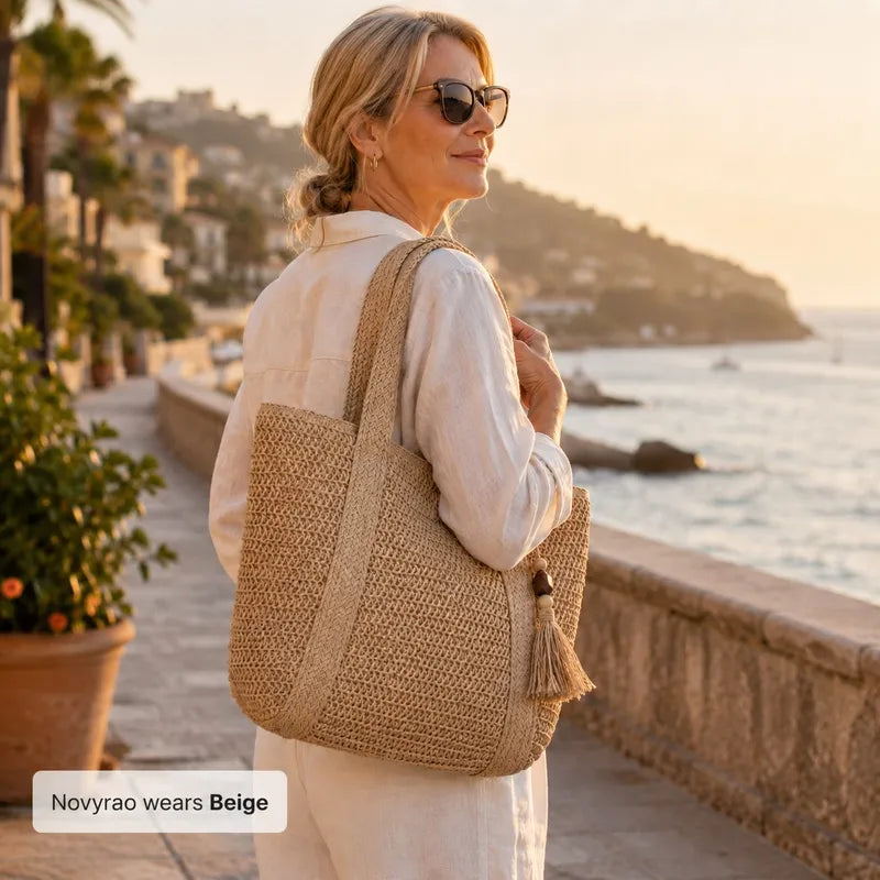 Woven Fringe Large CapacityStraw Tote