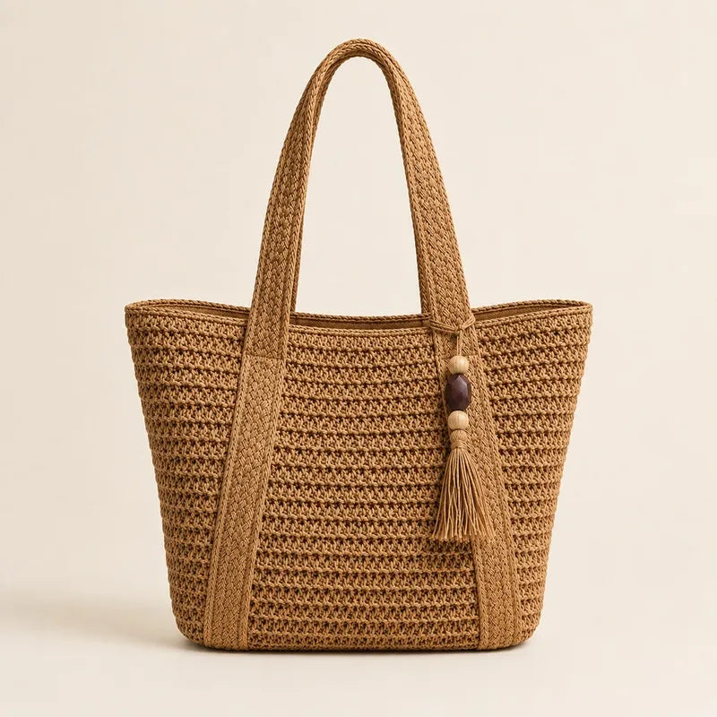 Woven Fringe Large CapacityStraw Tote