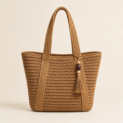 Woven Fringe Large CapacityStraw Tote