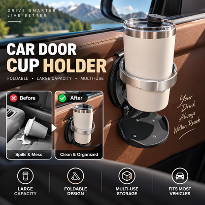 🔥 LAST DAY — 50% OFF! Multifunctional Foldable Car Door Cup Holder