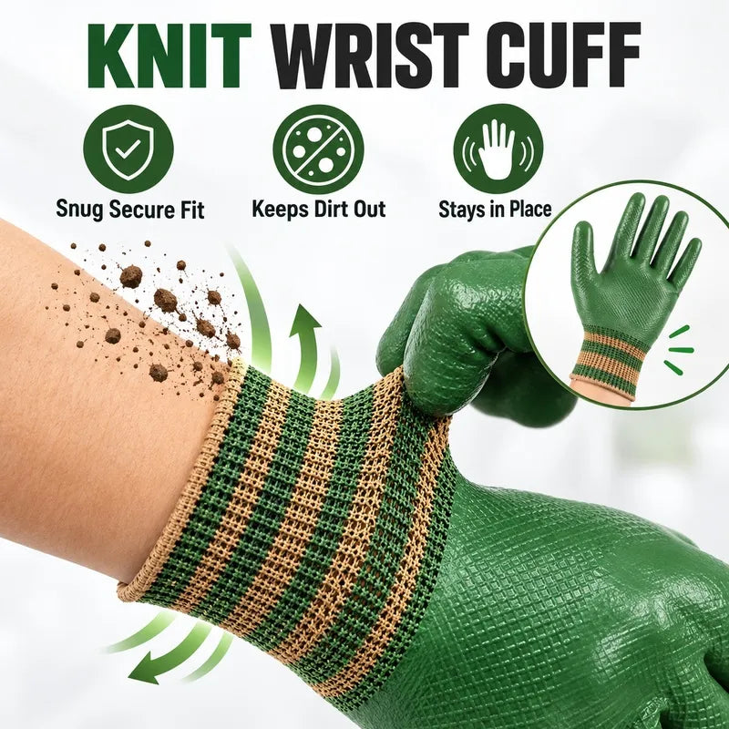 💥 50% OFF🎁 Rubber Coated Work Gloves with Knit Wrist Cuff
