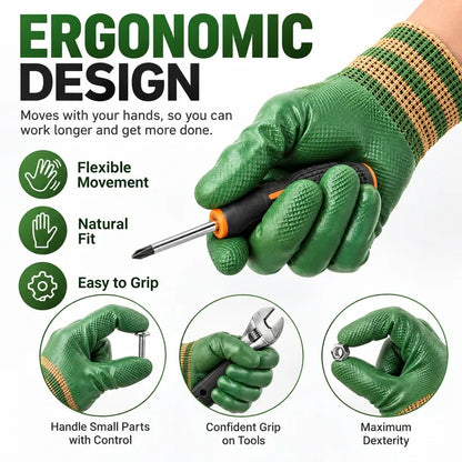 💥 50% OFF🎁 Rubber Coated Work Gloves with Knit Wrist Cuff