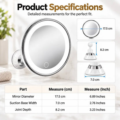 🔥 Limited-Time 50% OFF – 10X LED Magnifying Makeup Mirror