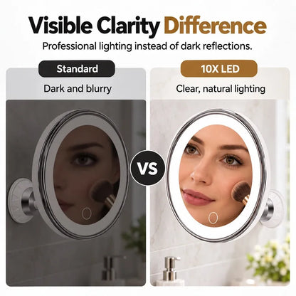 🔥 Limited-Time 50% OFF – 10X LED Magnifying Makeup Mirror