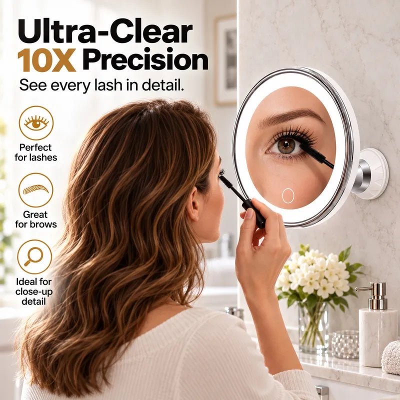 🔥 Limited-Time 50% OFF – 10X LED Magnifying Makeup Mirror