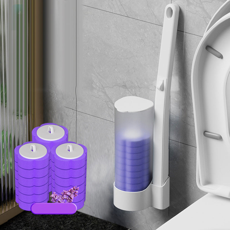 1*Toilet brush+18pcs Brush head - LAVENDER