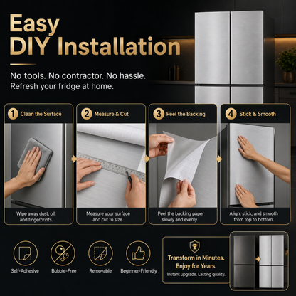 🔥 2026 BEST SELLER🔥🔥   — LIMITED-TIME DEAL! Brushed Metal Refrigerator Wrap