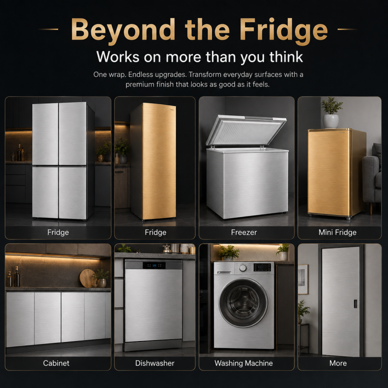 🔥 2026 BEST SELLER🔥🔥   — LIMITED-TIME DEAL! Brushed Metal Refrigerator Wrap