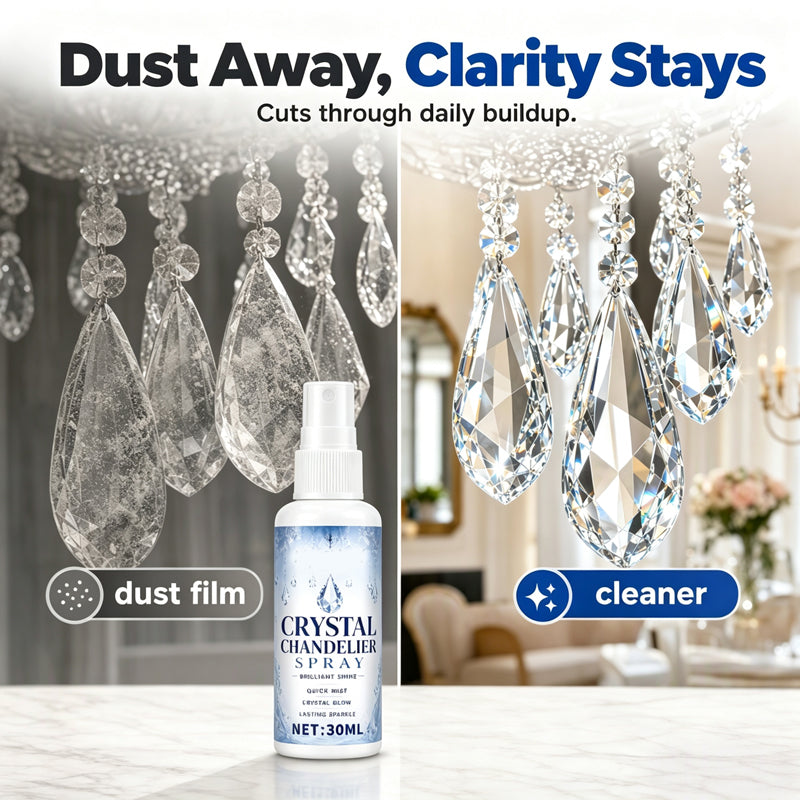 🔥🔥 LAST DAY – Buy 1 Get 1 FREE🔥 Crystal Chandelier Cleaner Spray + Cleaning Towel
